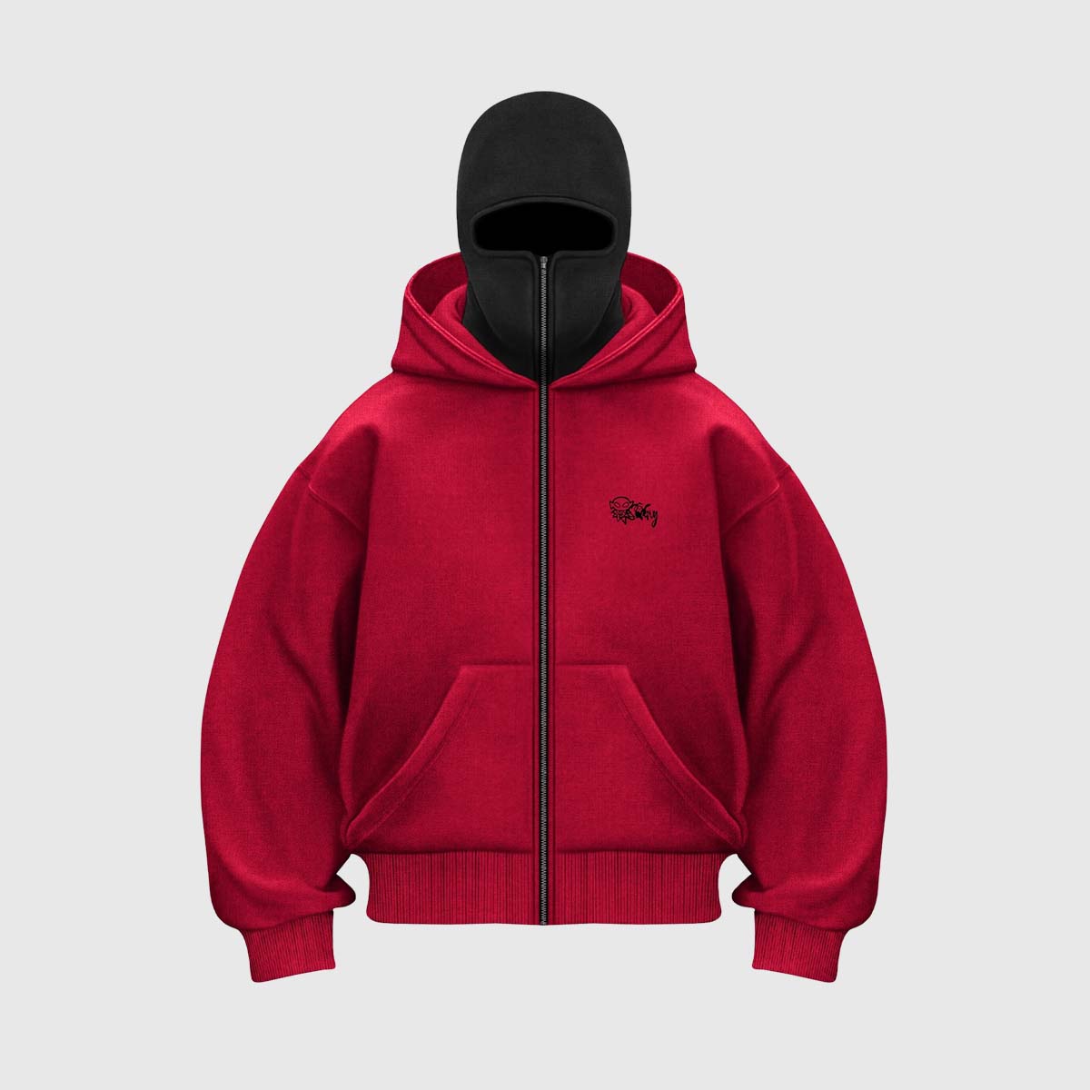 Double Hooded Zip-Up Hoodie