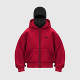 Double Hooded Zip-Up Hoodie