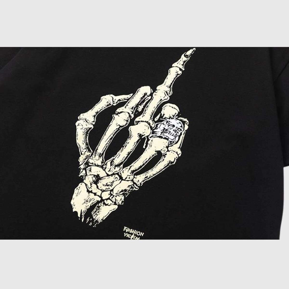 T-Shirt mit Skelett-Grafikprint