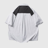 Pocket Patchwork Striped Shirt