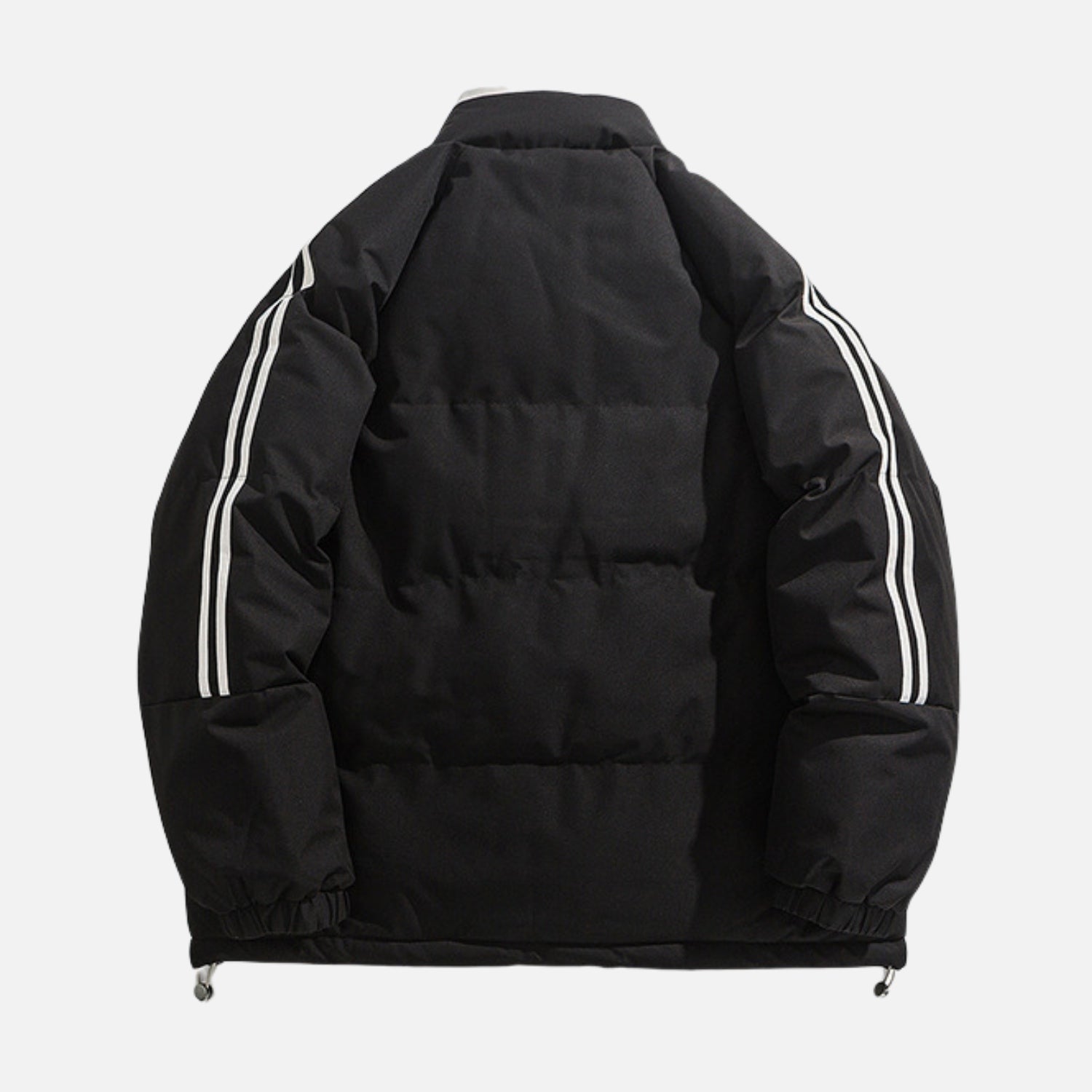 Striped Sleeve Puffer Jacket