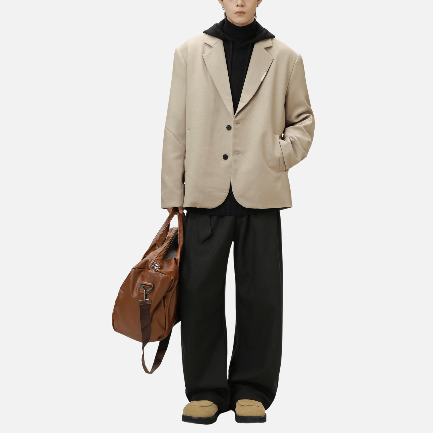 Blazer retro con diseño patchwork