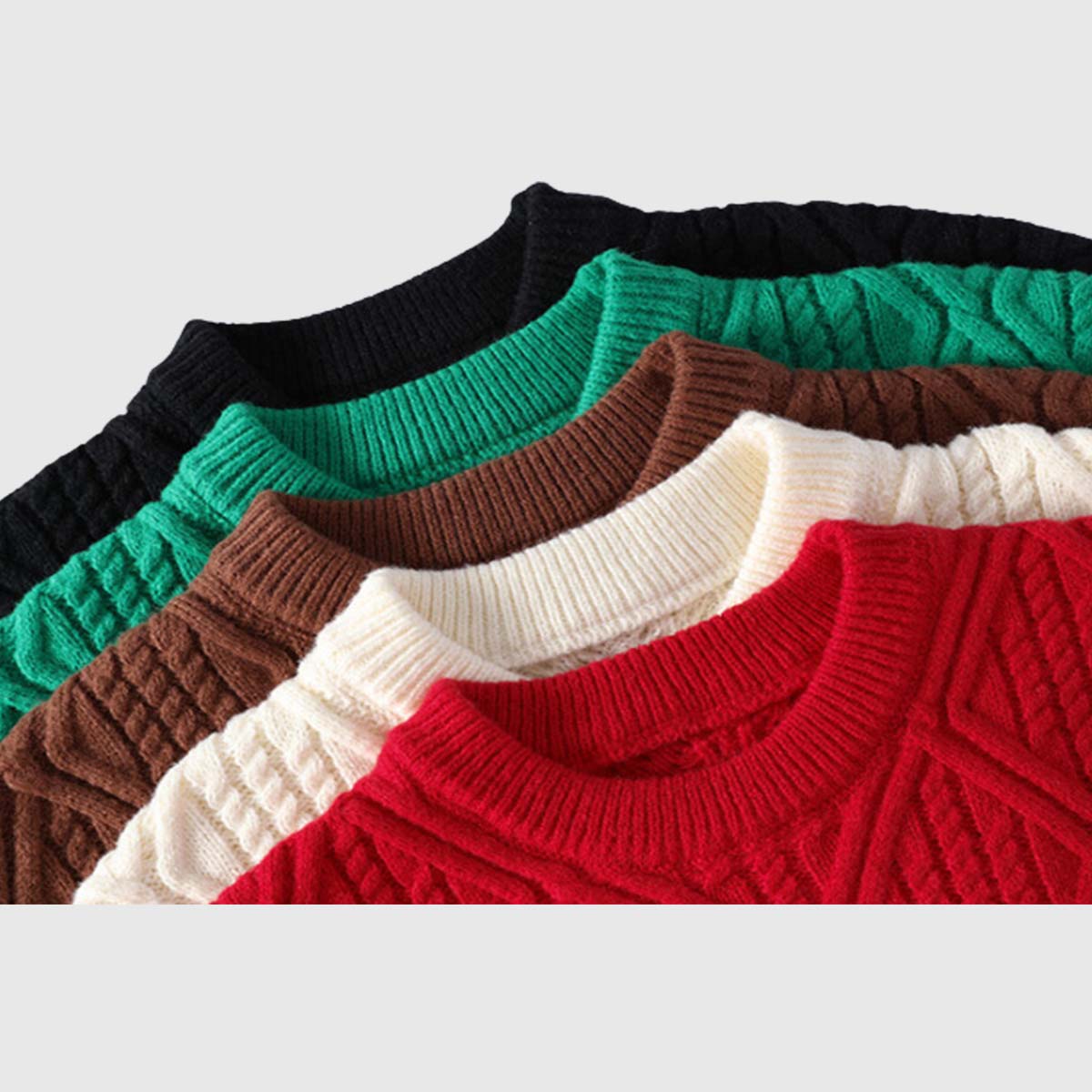 Colorblock Cable Knit Sweater