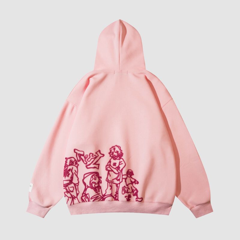 Line Person Graphic Hoodies