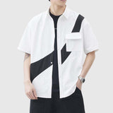 Abstract Contrast Panel Shirt