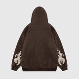 Cross Embroidery Oversized Hoodie