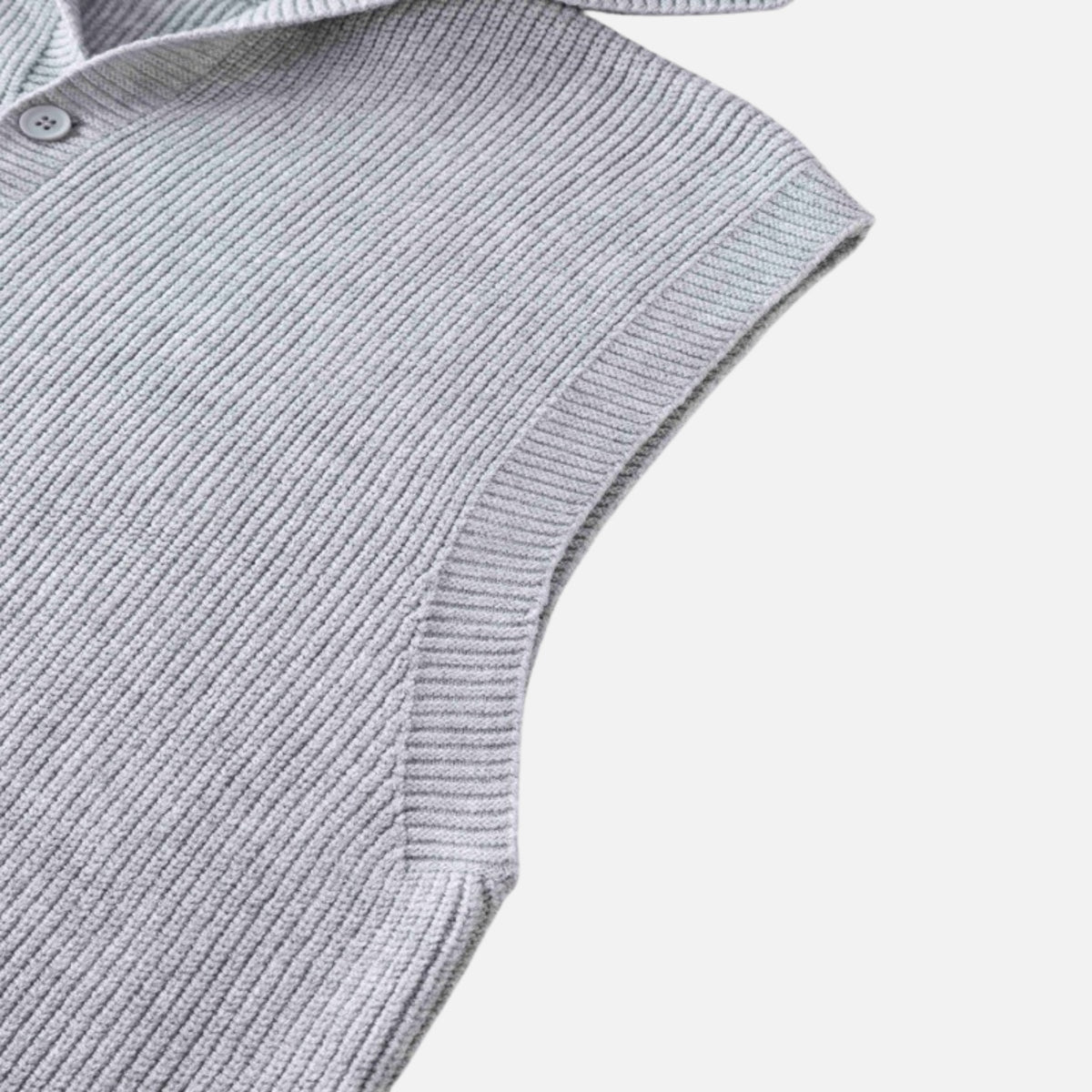 Solid Button-Up Hooded Sweater Vest