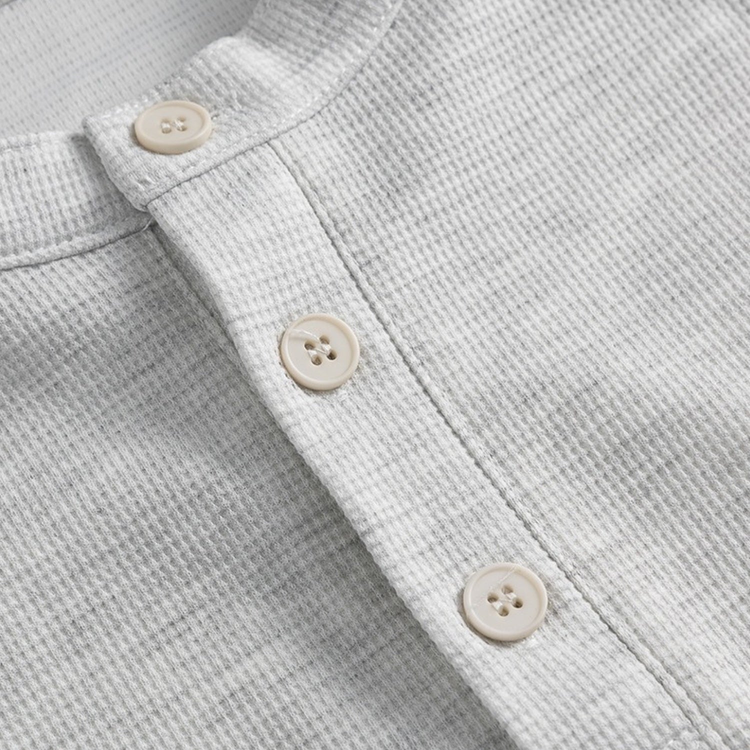 Contrast Stitch Henley Neckline Sweatshirt