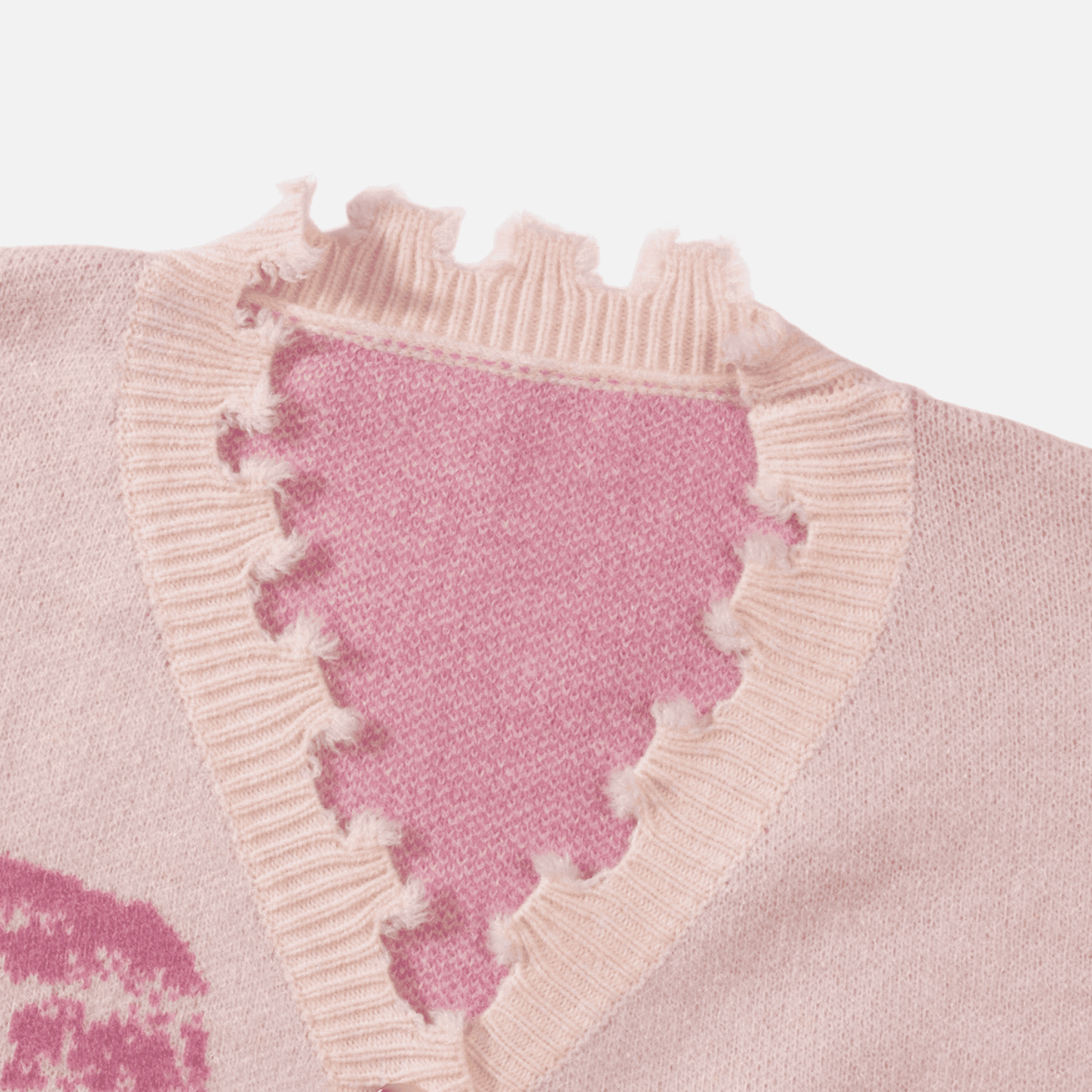 Cárdigan de punto vintage desgastado