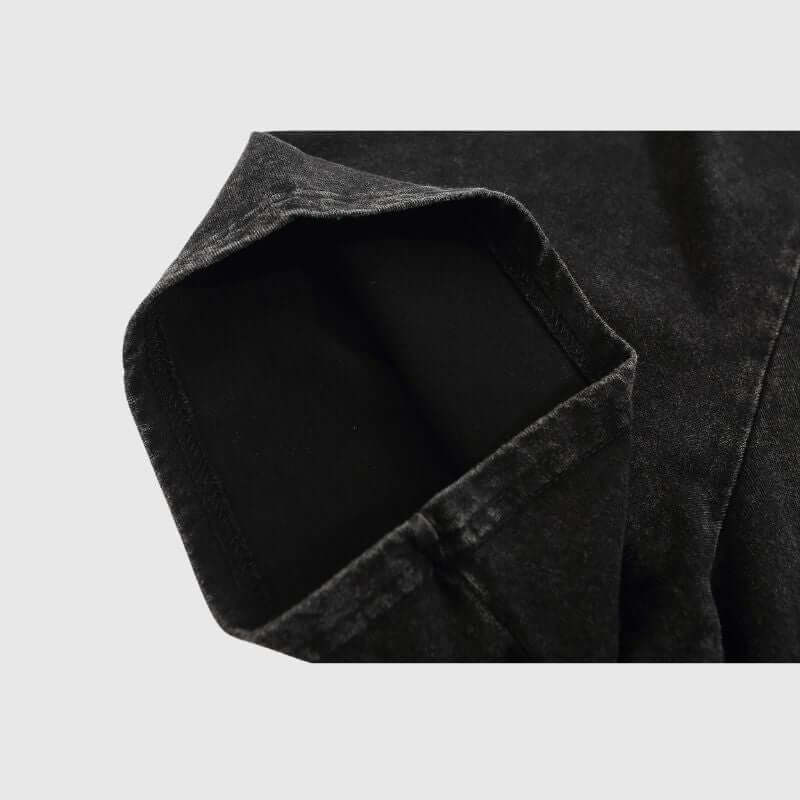 T-Shirt aus gewaschener Baumwolle mit Blumenmuster