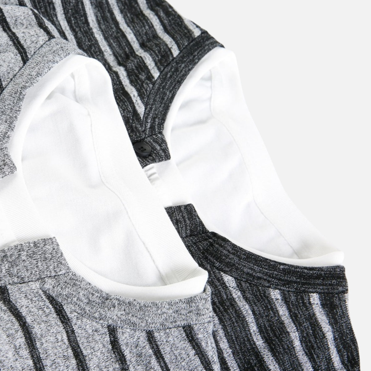 Vintage Faux-Layered Henley Sweatshirt