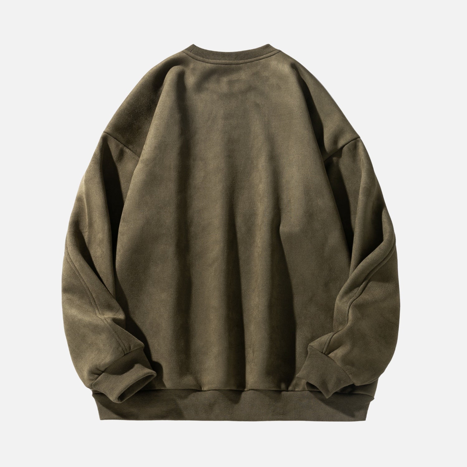 Vintage Suede-Look Crewneck Sweatshirt
