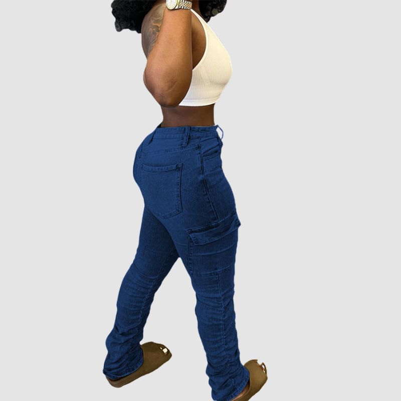 Side Pocket High Elasticity Jeans