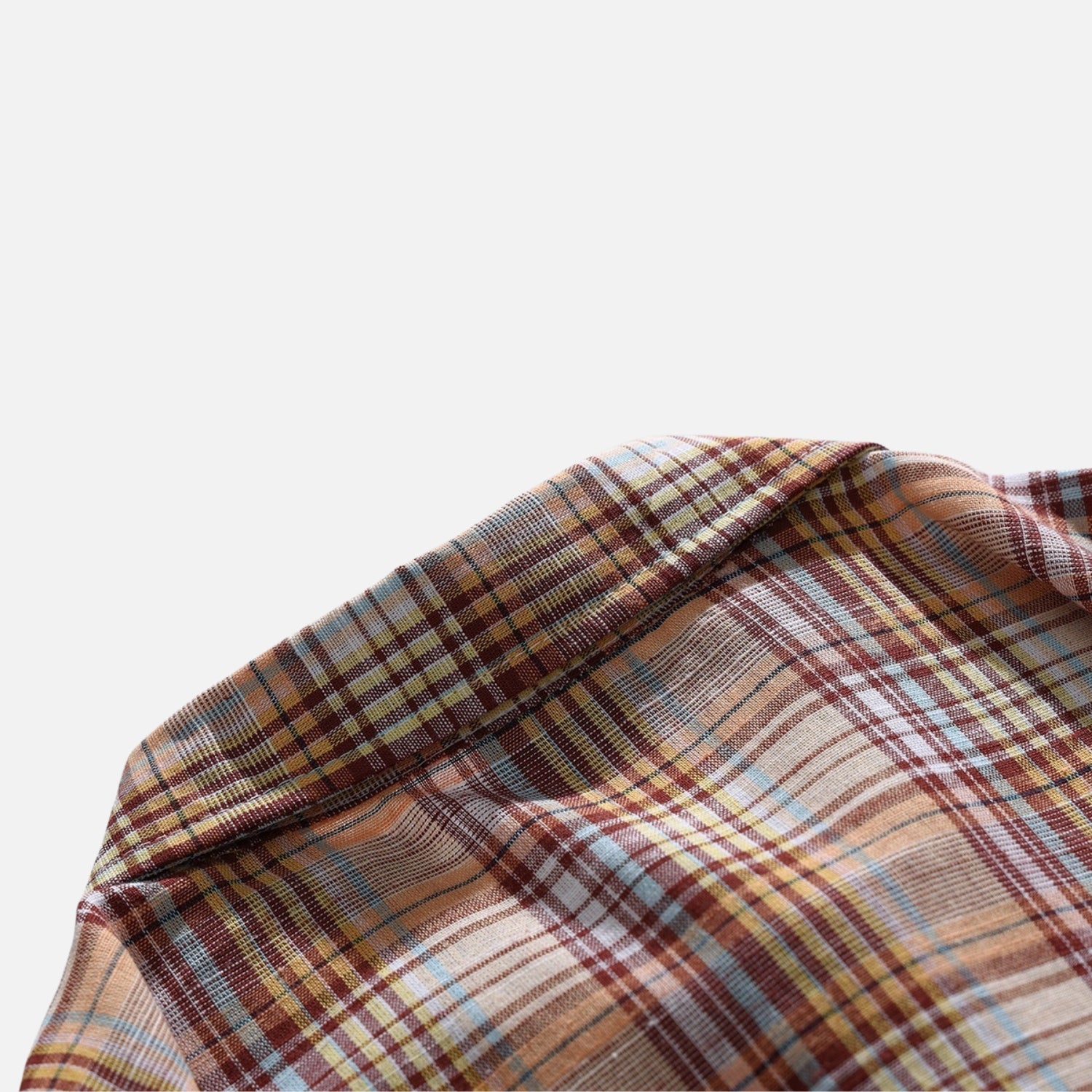 Vintage Plaid Print Cotton Shirt