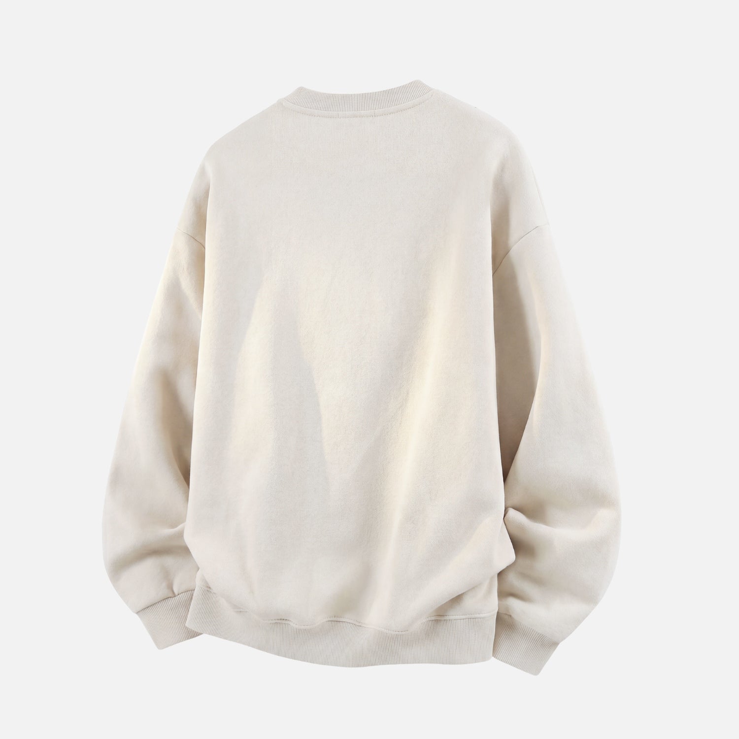 Suede-Texture Embroidered Sweatshirt