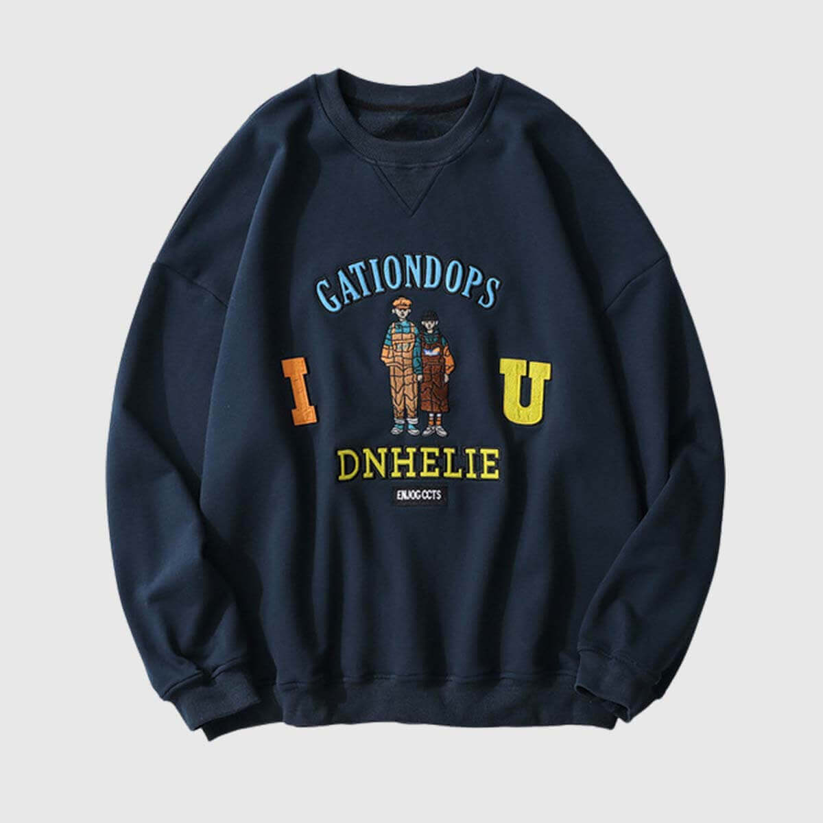 Cartoon Embroidered Print Sweatshirt