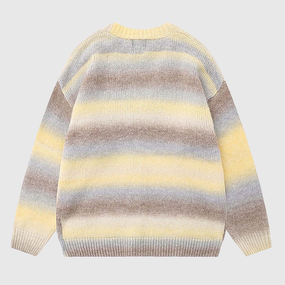 Gradient Striped Knit Cardigan