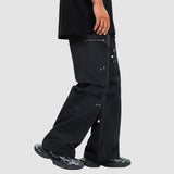 Zip Pocket Design Pleted Cargo Pants
