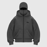 Double Hooded Zip-Up Hoodie