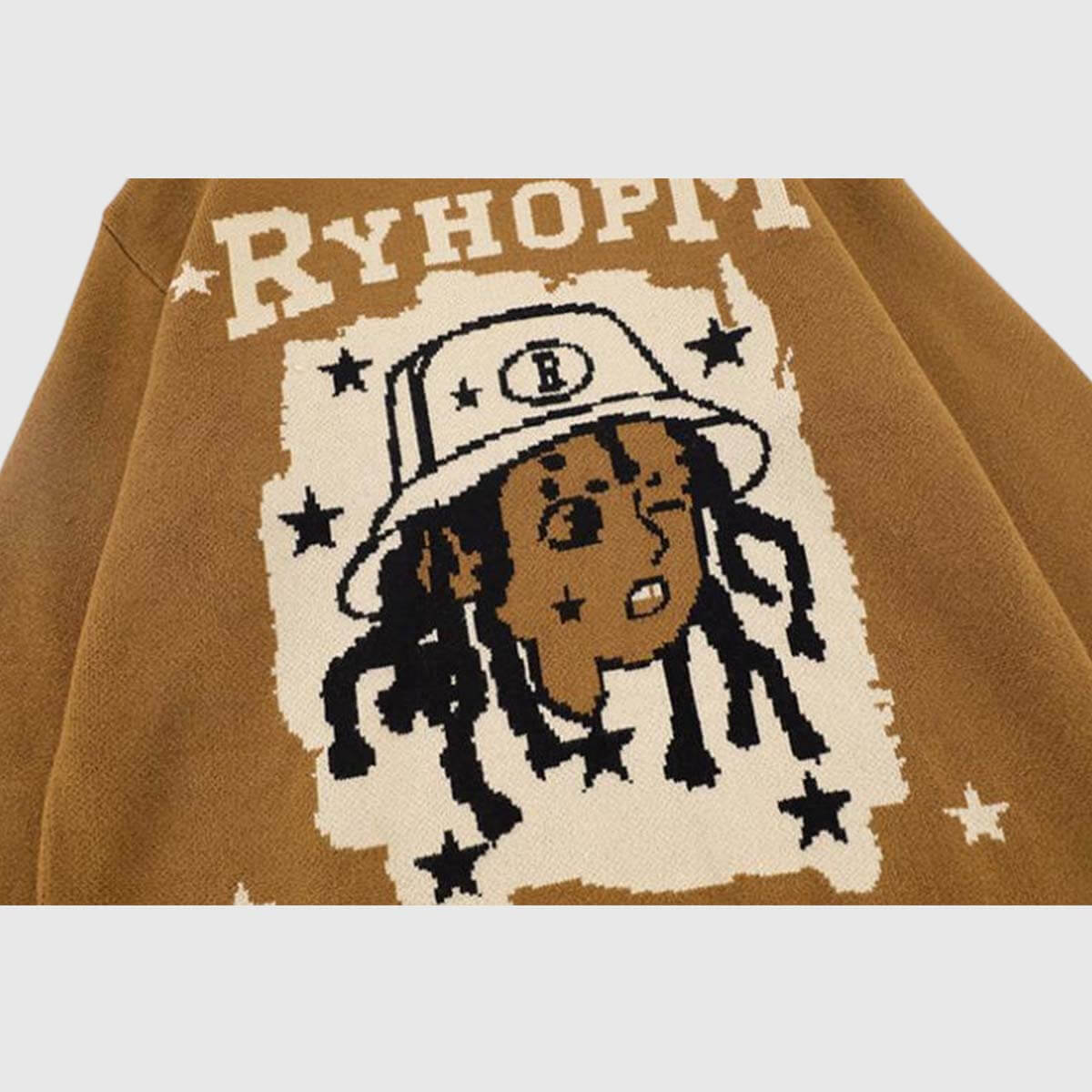 Suéter de punto con bordado gráfico