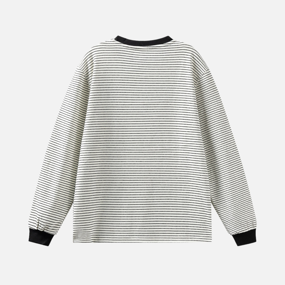 Striped Embroidered Crewneck Sweatshirt