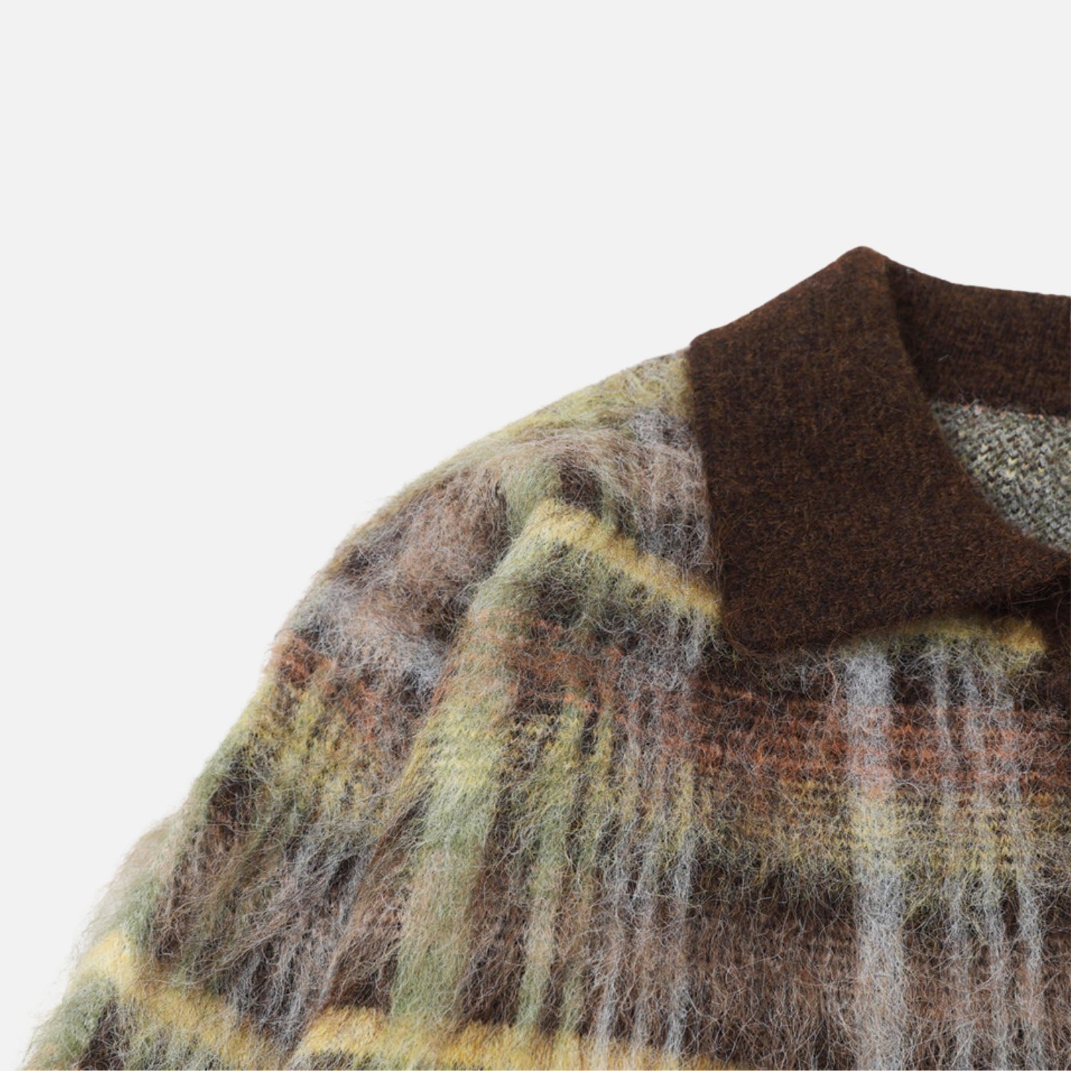 Vintage Plaid Brushed Knit Sweater