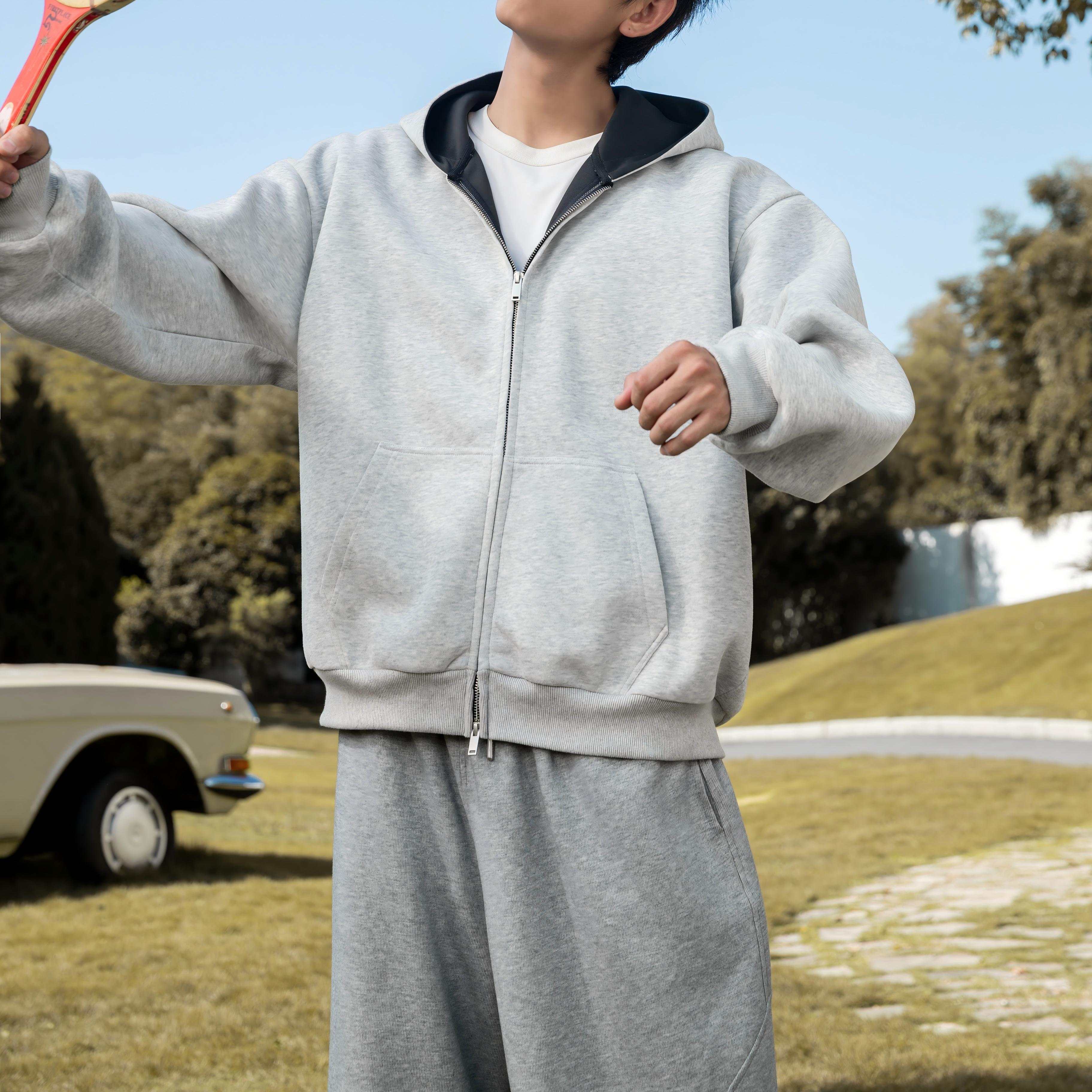 Heavyweight Colorblock Zip-Up Hoodie