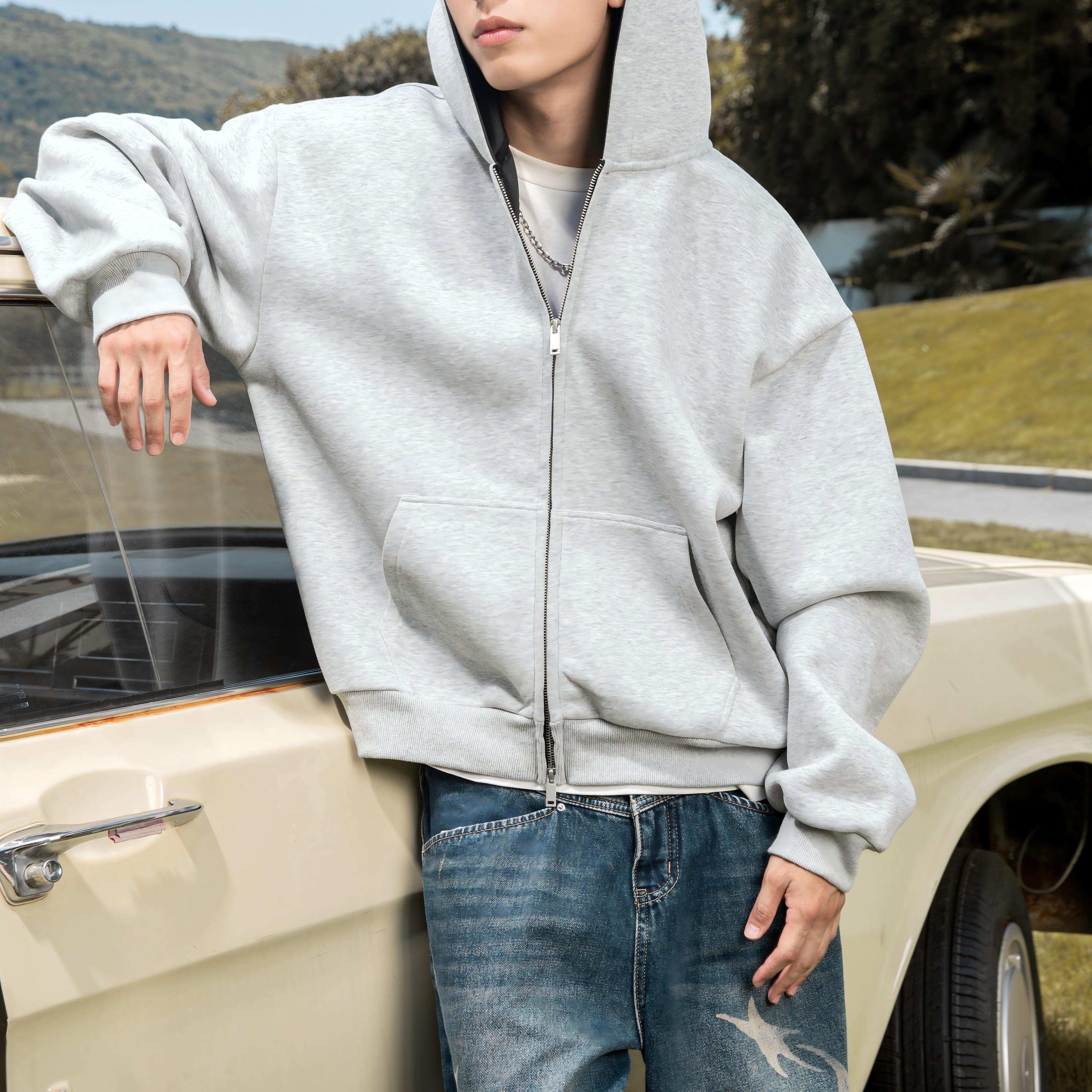 Heavyweight Colorblock Zip-Up Hoodie