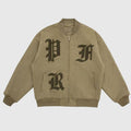 Bestickte Baseballjacke aus Wildleder