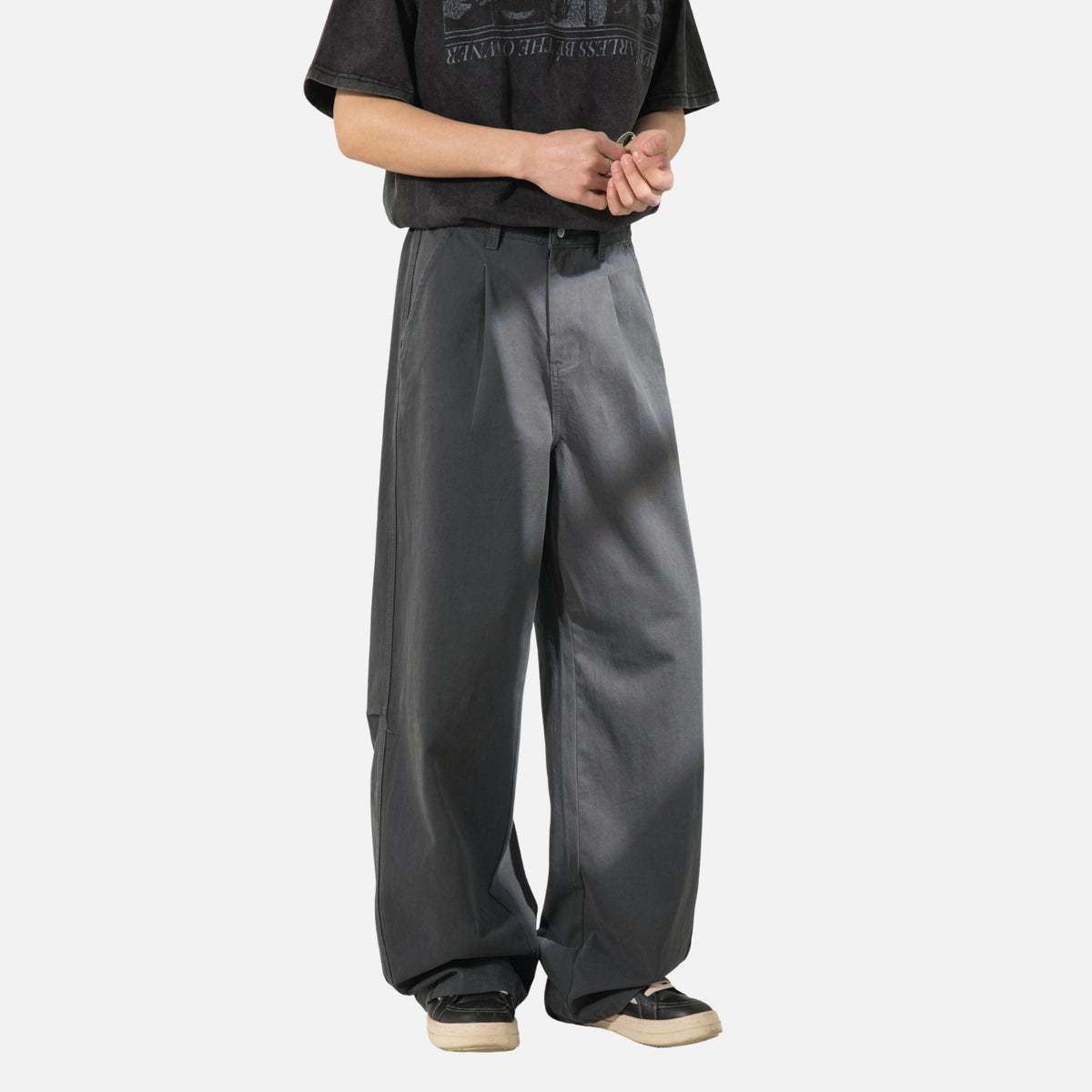 Japanese Vintage Pleated Straight-Leg Pants