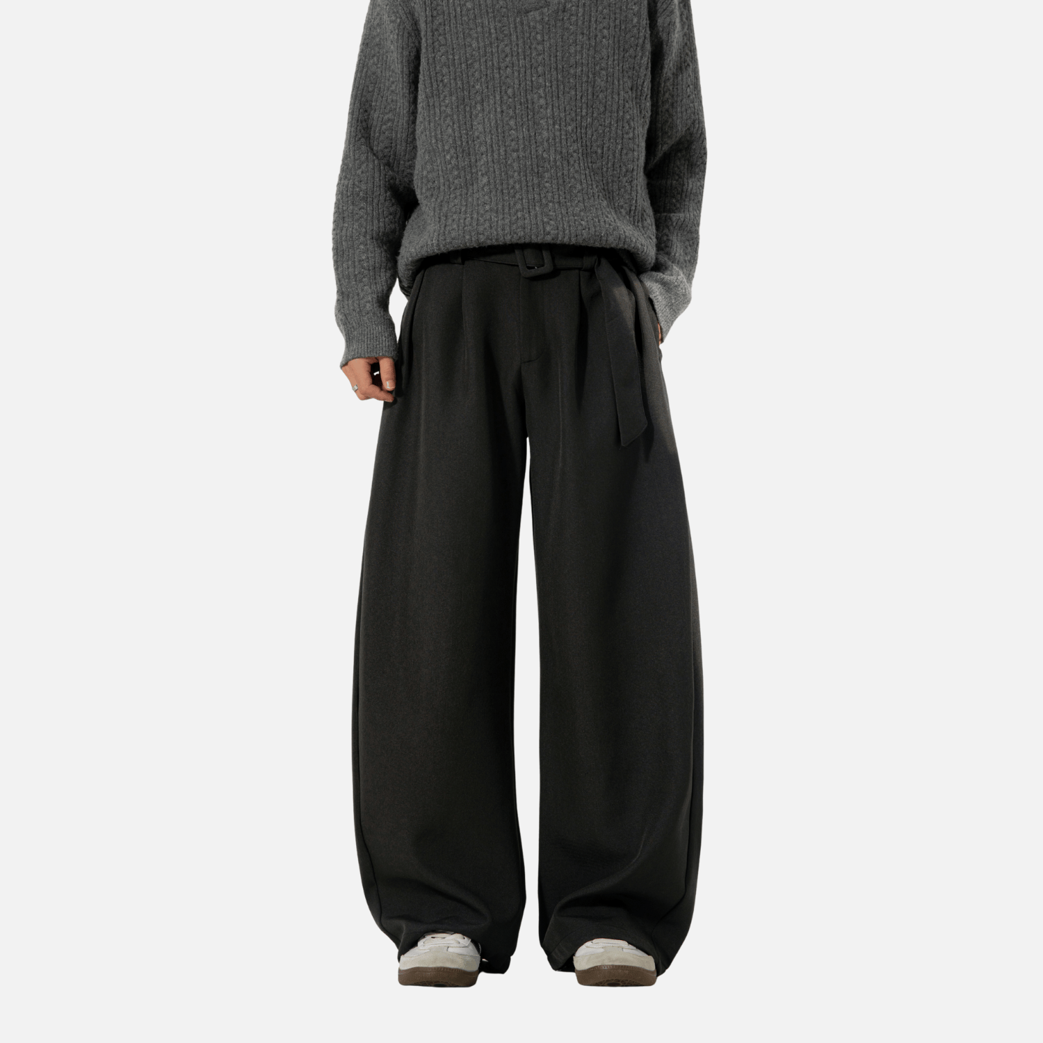 Pleated Drape Blade Baggy Trousers