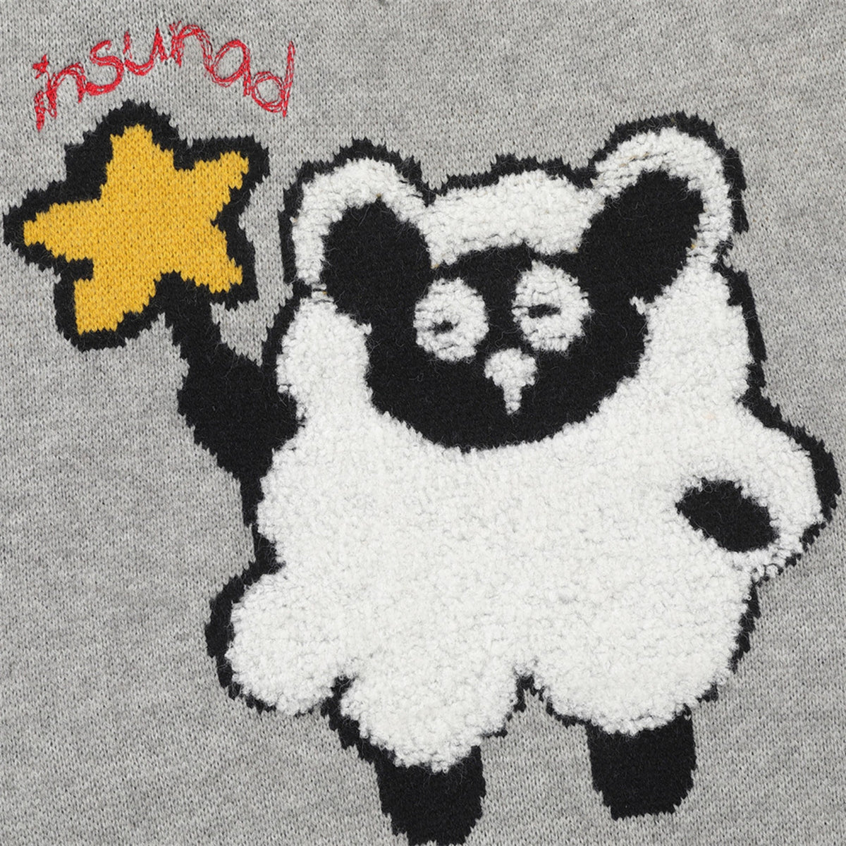 Cartoon Flocked V-Neck Sweater Vest