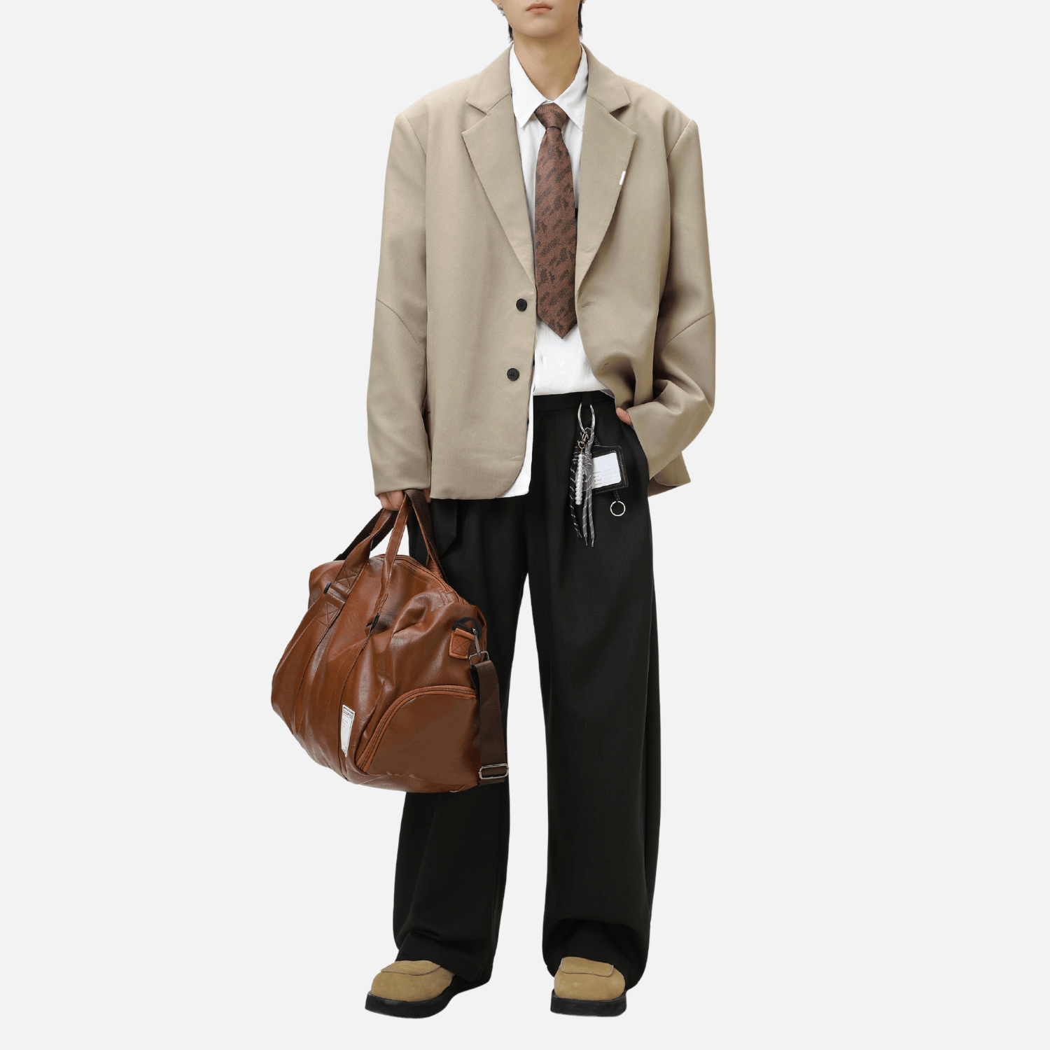 Blazer retro con diseño patchwork