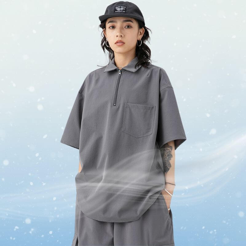 Cargo-Poloshirt aus Eisseide