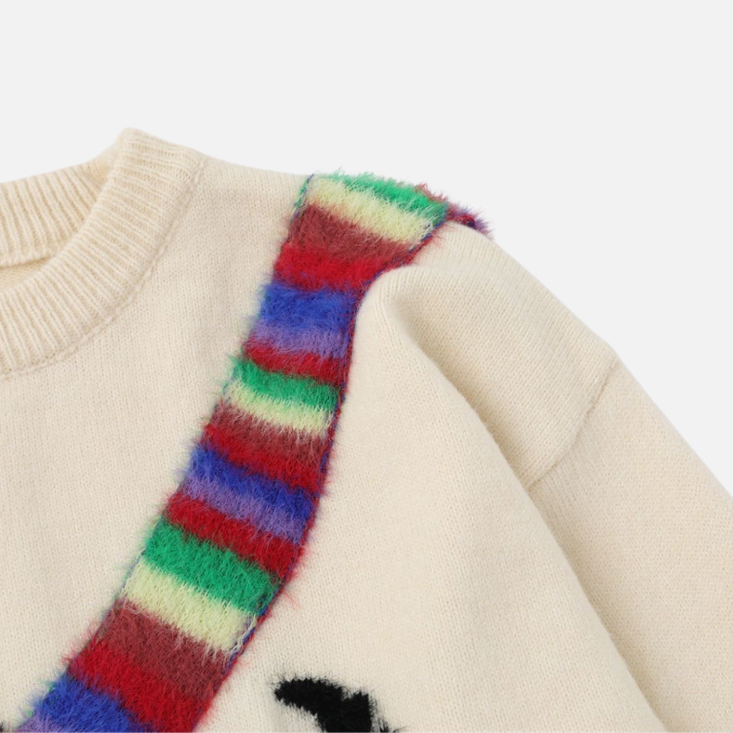 Dog Embroidery Colorblock Sweater