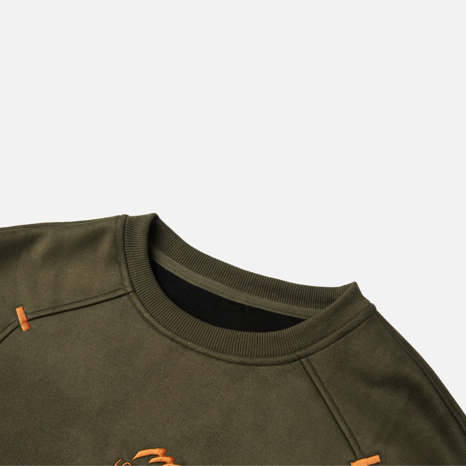 Suede-Texture Embroidered Sweatshirt