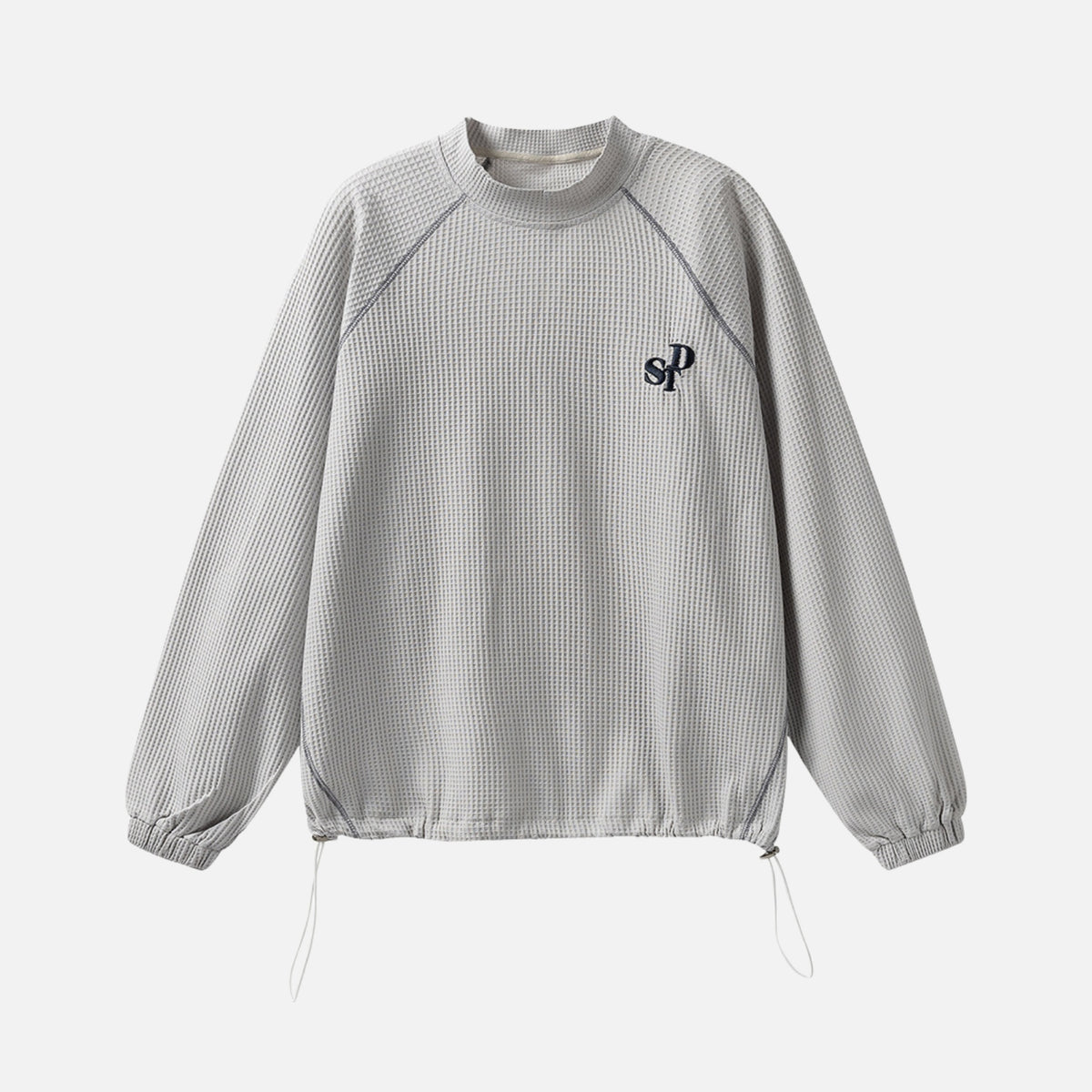 Embroidered Waffle Crewneck Sweatshirt