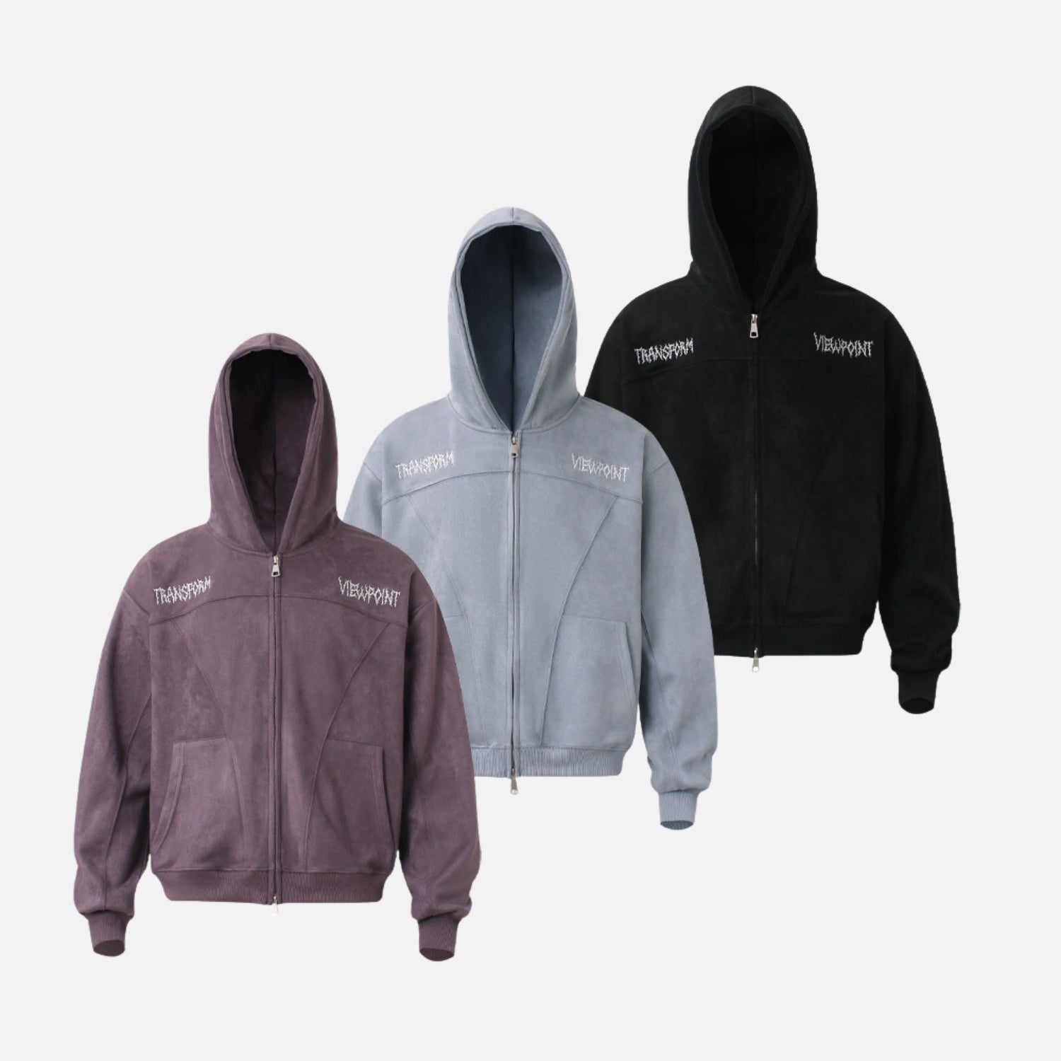 Sudadera retro de ante con capucha