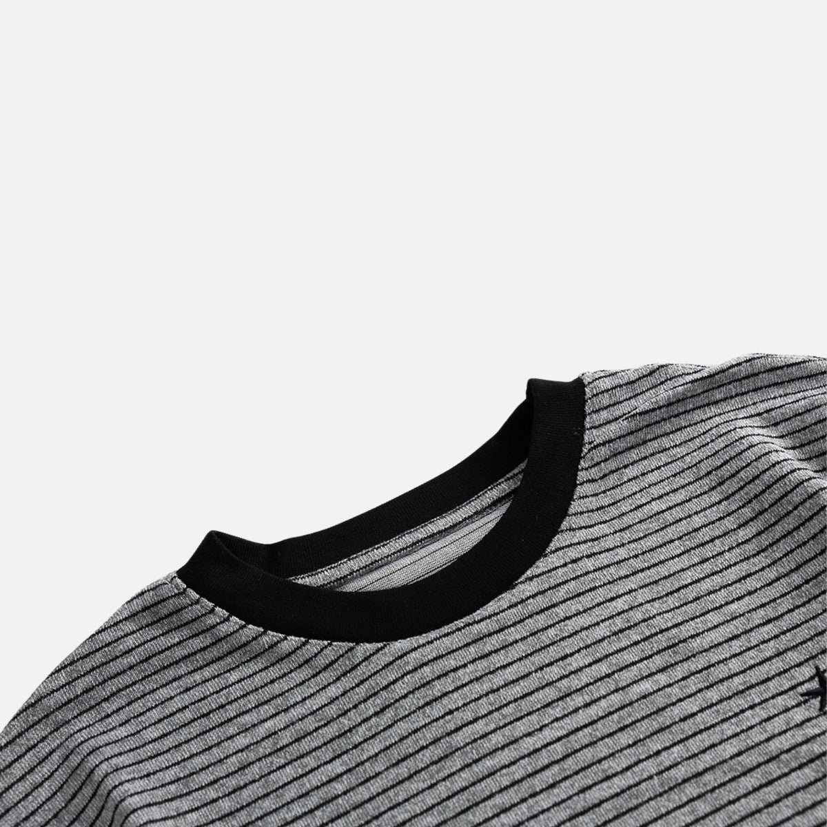 Striped Embroidered Crewneck Sweatshirt