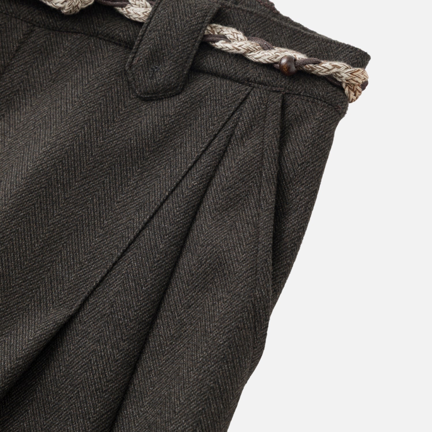 Faux Wool Textured Straight-Leg Pants
