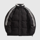 Striped Sleeve Puffer Jacket