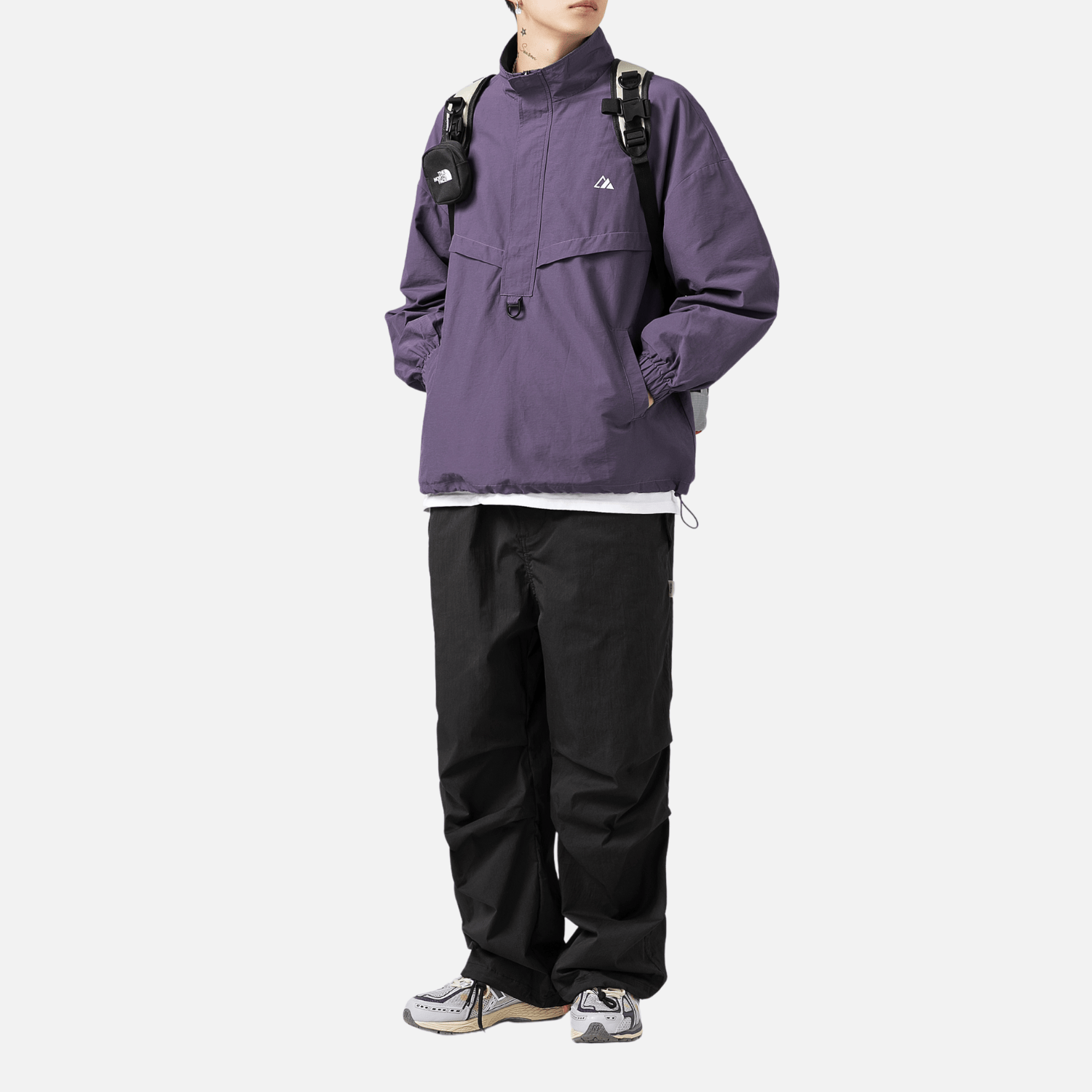 Chaqueta táctica impermeable con textura y media cremallera