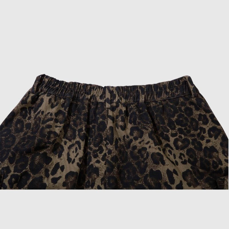 Cargo-Shorts aus Baumwolle mit Leopardenmuster
