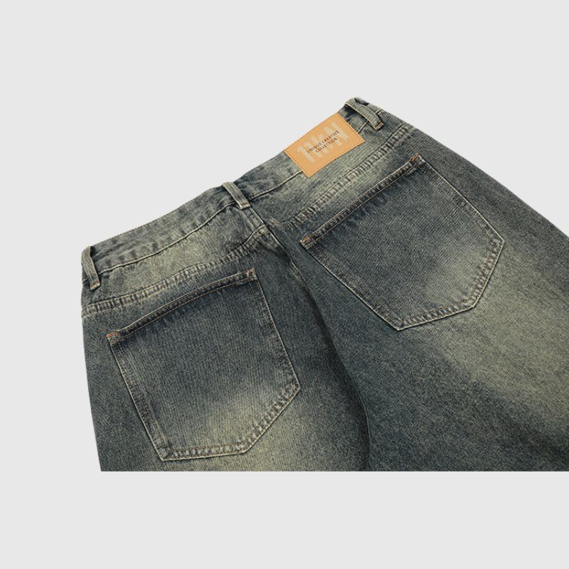 Belt-Paneled Cargo Jeans