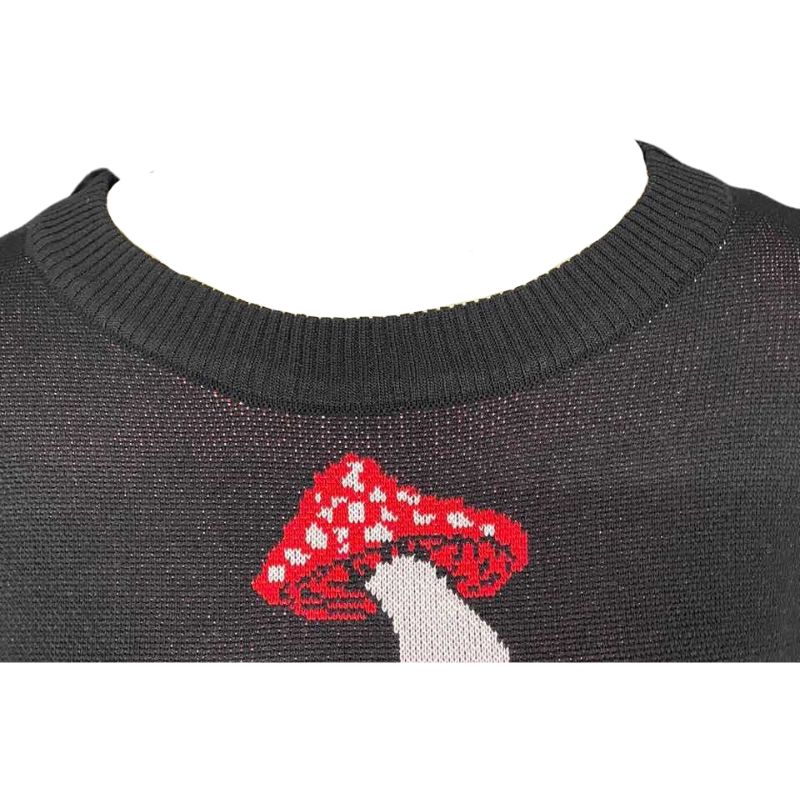 Oversized Mushroom Printed Sweater