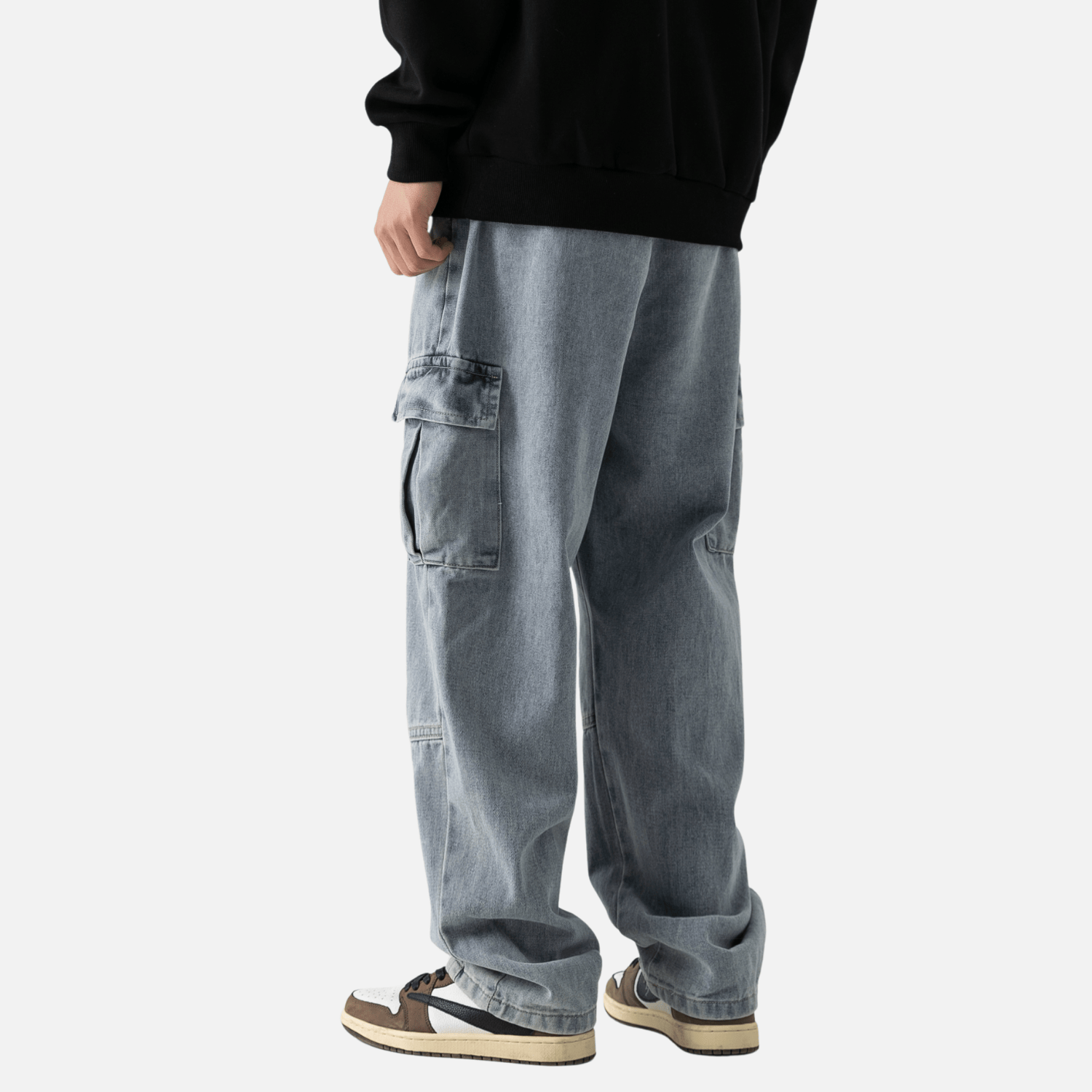 Pocket Patchwork Design Cargo Jeans