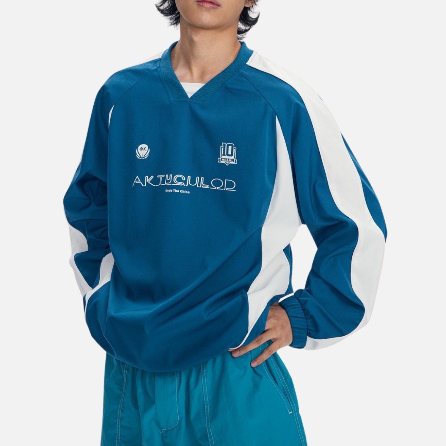 Japanese Colorblock Baseball Sweatshirt
