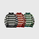 Timeless Hues Patchwork Stripe Knit Pullover