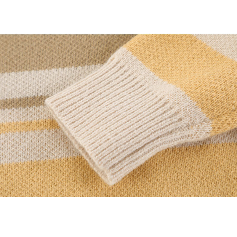 Strickpullover mit Farbblock-Streifen