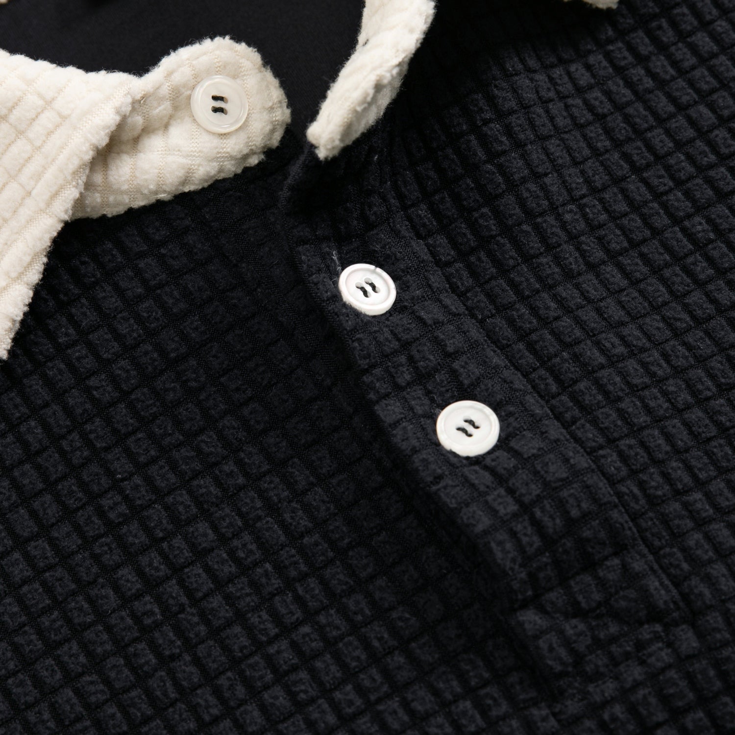 Heavyweight Textured Polo Sweatshirt